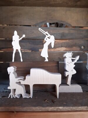 Figurine de collection en bois - Musicienne