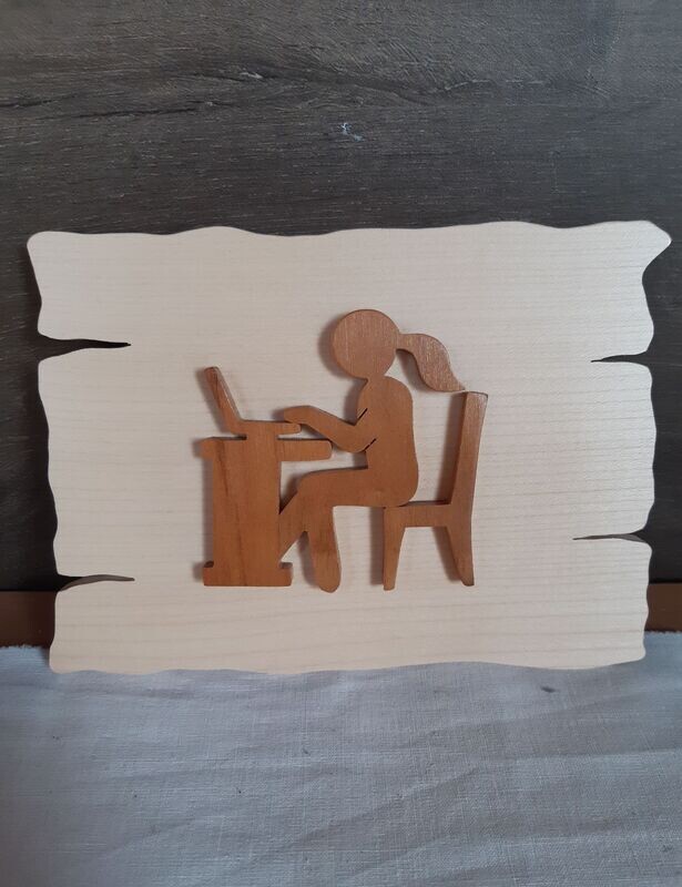 Plaque de porte en bois - BUREAU
