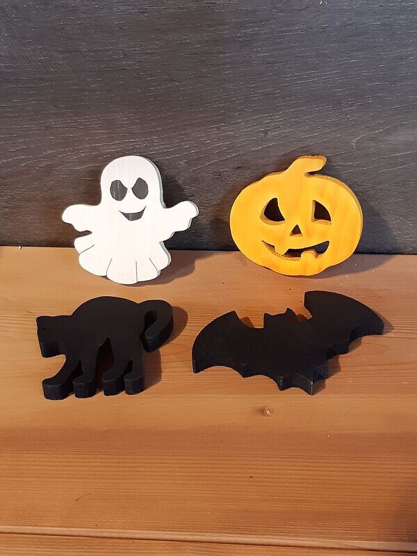 Figurine Halloween - Figurine en bois teinté - Décoration d'automne - Pièces pour mobile