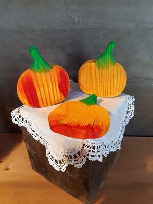 Citrouilles bois coloré - Déco Automne - Produit décoratif Vitrine