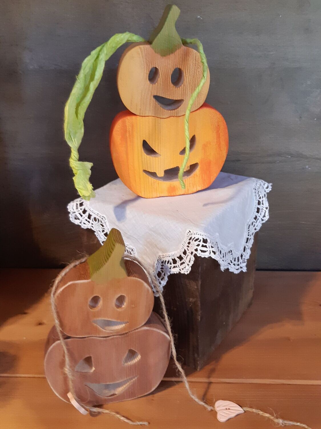 Citrouilles Vintage - Déco Automne - Lot de 2 superposables