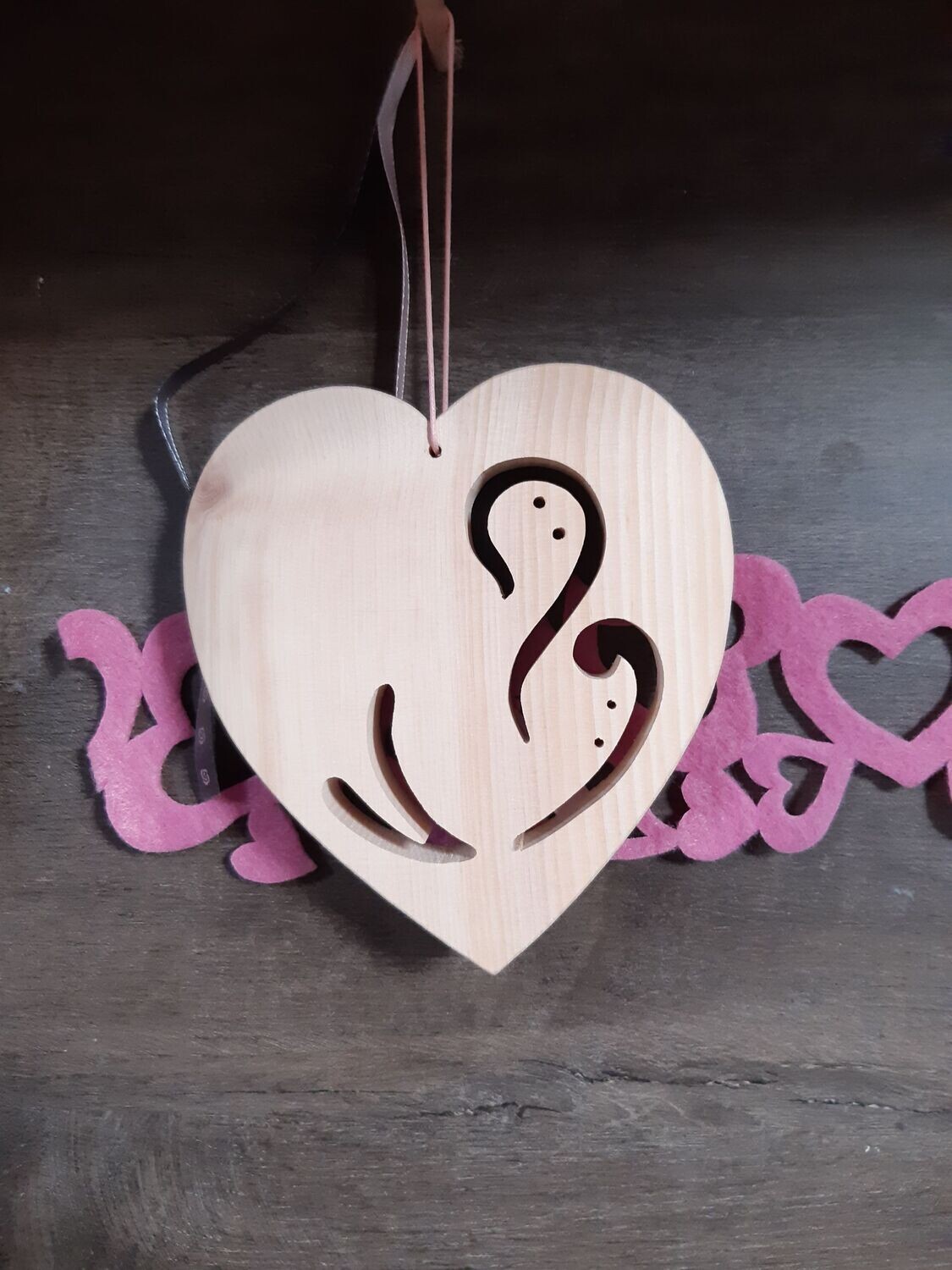 Décoration en bois Cœur Volute