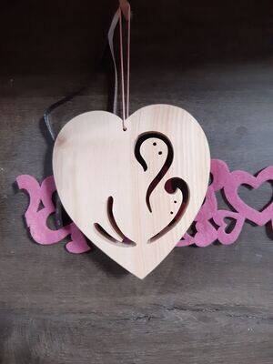 Décoration en bois Cœur Volute