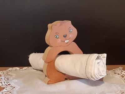 Rond de serviette en bois - Animaux ludiques