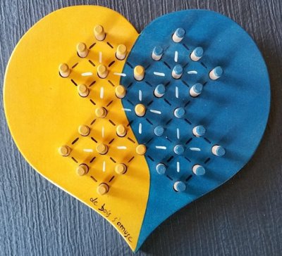 Jeu en bois - 2 en 1- Solitaire/Poules-renard Jeu en bois - 2 en 1- Solitaire/Poules-renard