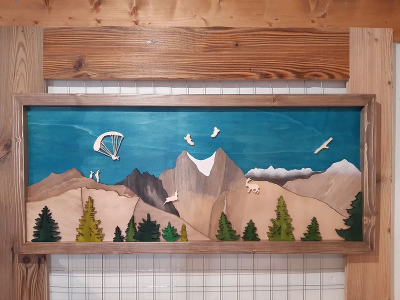 Tableau en bois – La Dent Parrachée – Sommet de Vanoise Tableau en bois – La Dent Parrachée – Sommet de Vanoise