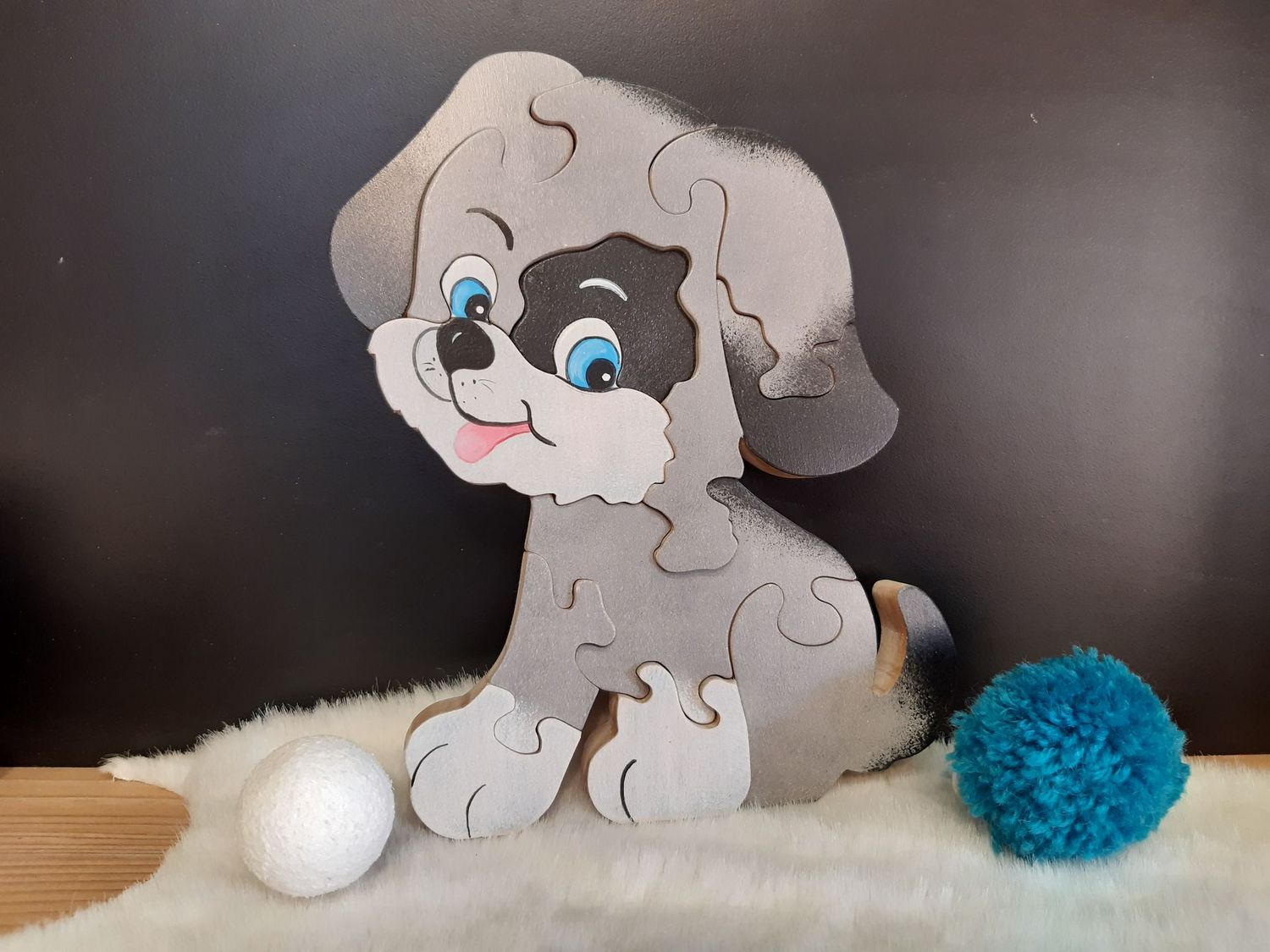 Puzzle chien - Puzzle en bois pour enfant - Jeu inspiré de nos compagnons