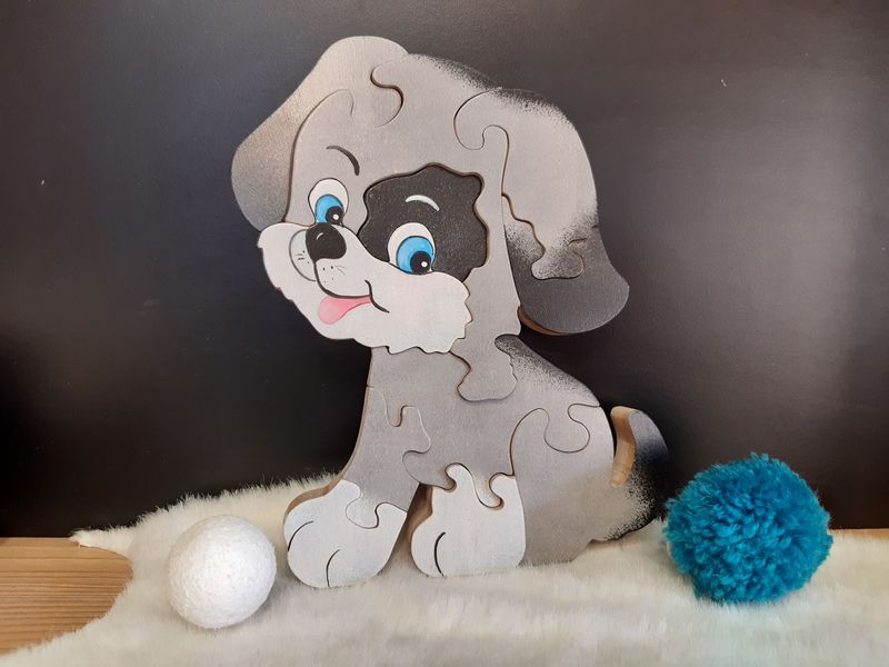 Puzzle chien - Puzzle en bois pour enfant - Jeu inspiré de nos compagnons