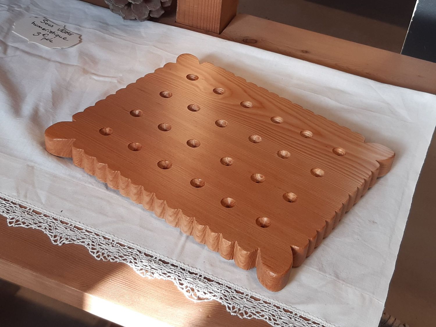 Dessous de plat en bois – Forme Petit Beurre