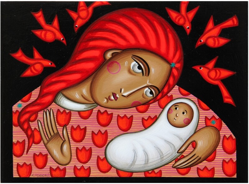 Anna Makać &quot;Madonna with birds&quot;