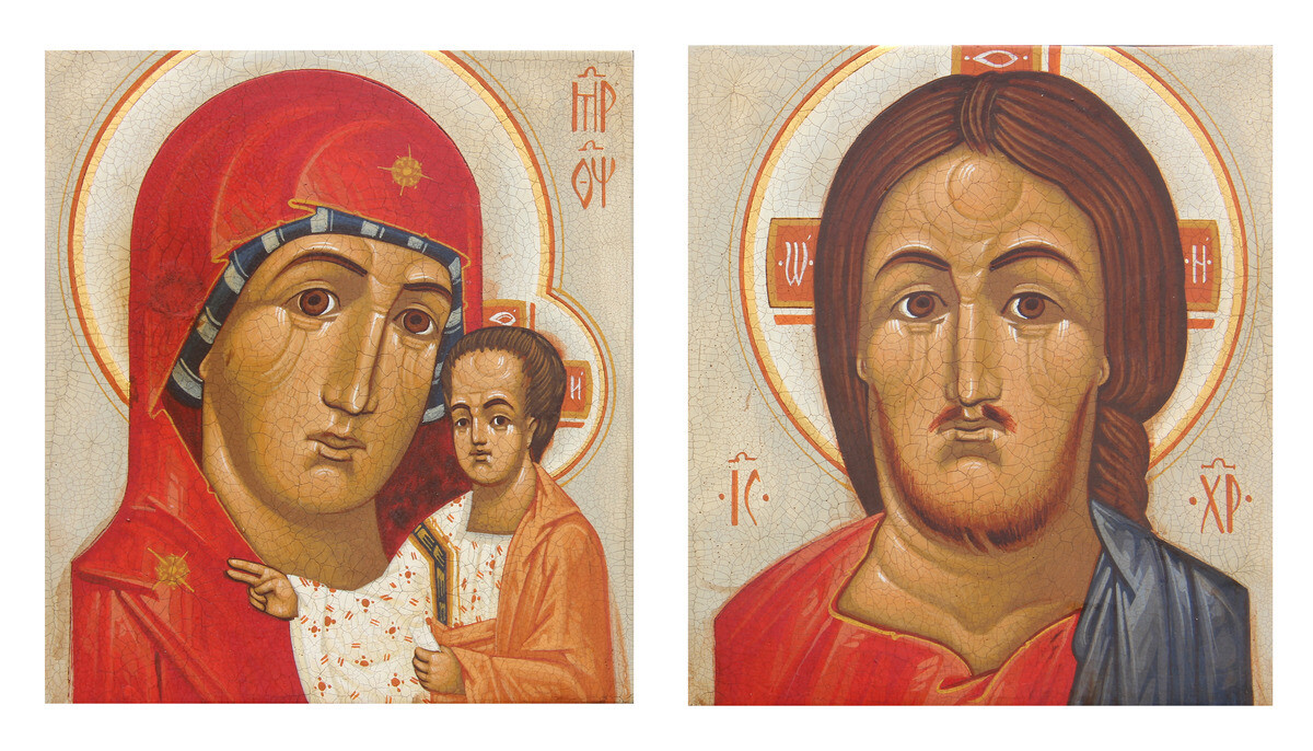 Ivan Dashko &quot;Mother of God&quot; and &quot;Christ&quot; (pair)