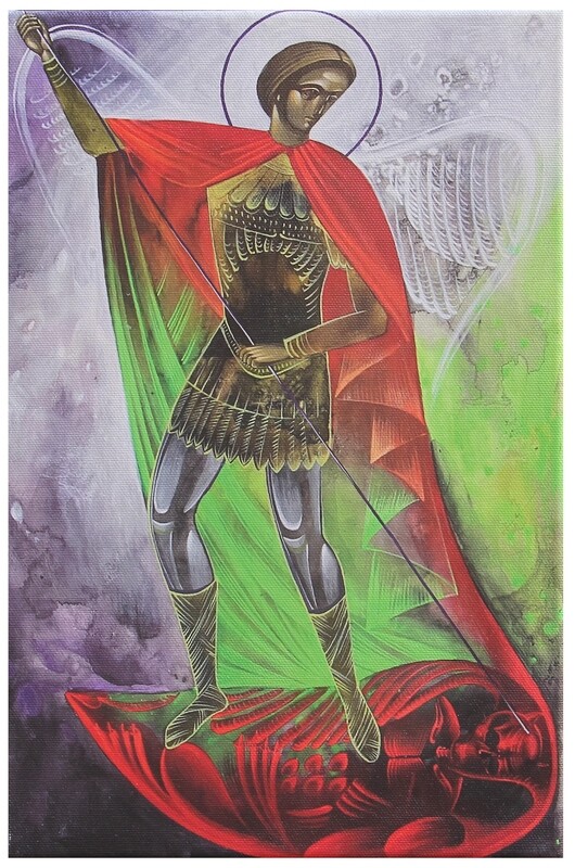 Kateryna Shadrina &quot;Saint Michael&quot; Print on canvas