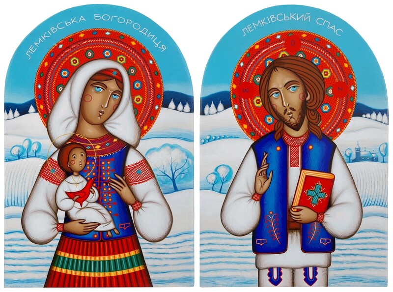 Anna Makać &quot;Lemko Christ&quot; and &quot;Lemko Madonna&quot; pair