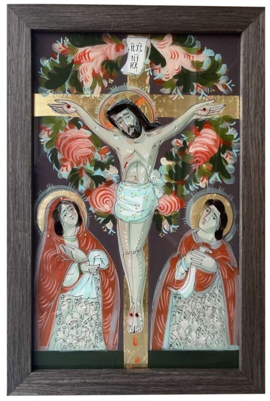 Uliana Krekhovets "Crucifixion with attendants"