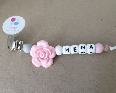 Personalised Silicone Dummy Clip Baby Soother Clip / Pacifier Chain Holder 