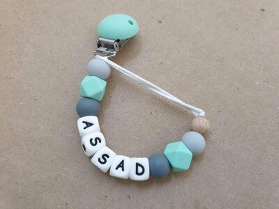 Personalised Silicone Dummy Clip Baby Soother Clip / Pacifier Chain Holder
