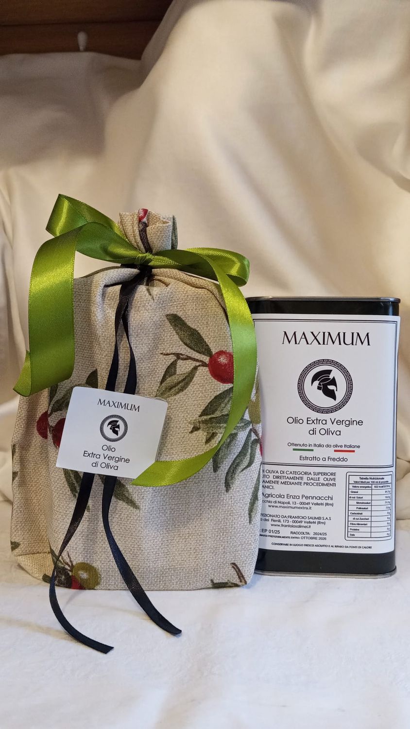 CONFEZIONE DA UNA Lattina 1 Litro olio evo MAXIMUM PRODUZIONE 2024