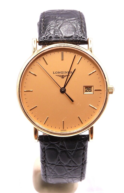 Longines Presence Quartz 18ct Yellow Gold L47436322 Box & Papers (Pre Owned)