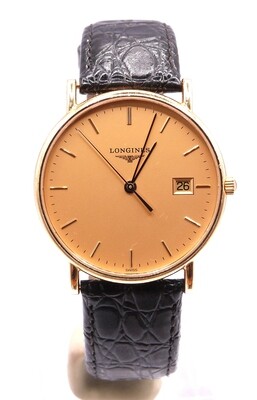 Longines Presence Quartz 18ct Yellow Gold L47436322 Box & Papers (Pre Owned)