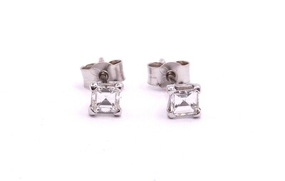 18ct White Gold Diamond Stud Earrings Colour D, Clarity VVS1 0.50ct Total