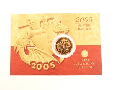 Royal Mint 2005 Gold Bullion Full Sovereign (Carded)