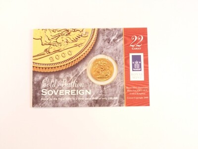 Royal Mint 2000 Gold Bullion Full Sovereign (Carded)