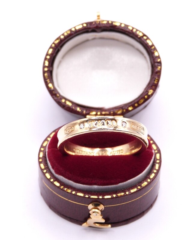 Tiffany & Co 1837 18ct Yellow Gold Diamond Set Band (Pre Owned)