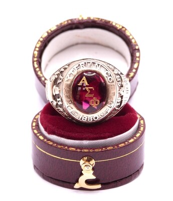 10ct Yellow Gold College “Presbyterian College” Alpha Sigma Phi Ring (Pre Owned)