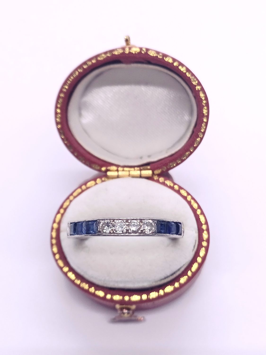 Platinum Sapphire and Diamond Art Deco Full Eternity Ring (Pre Owned)