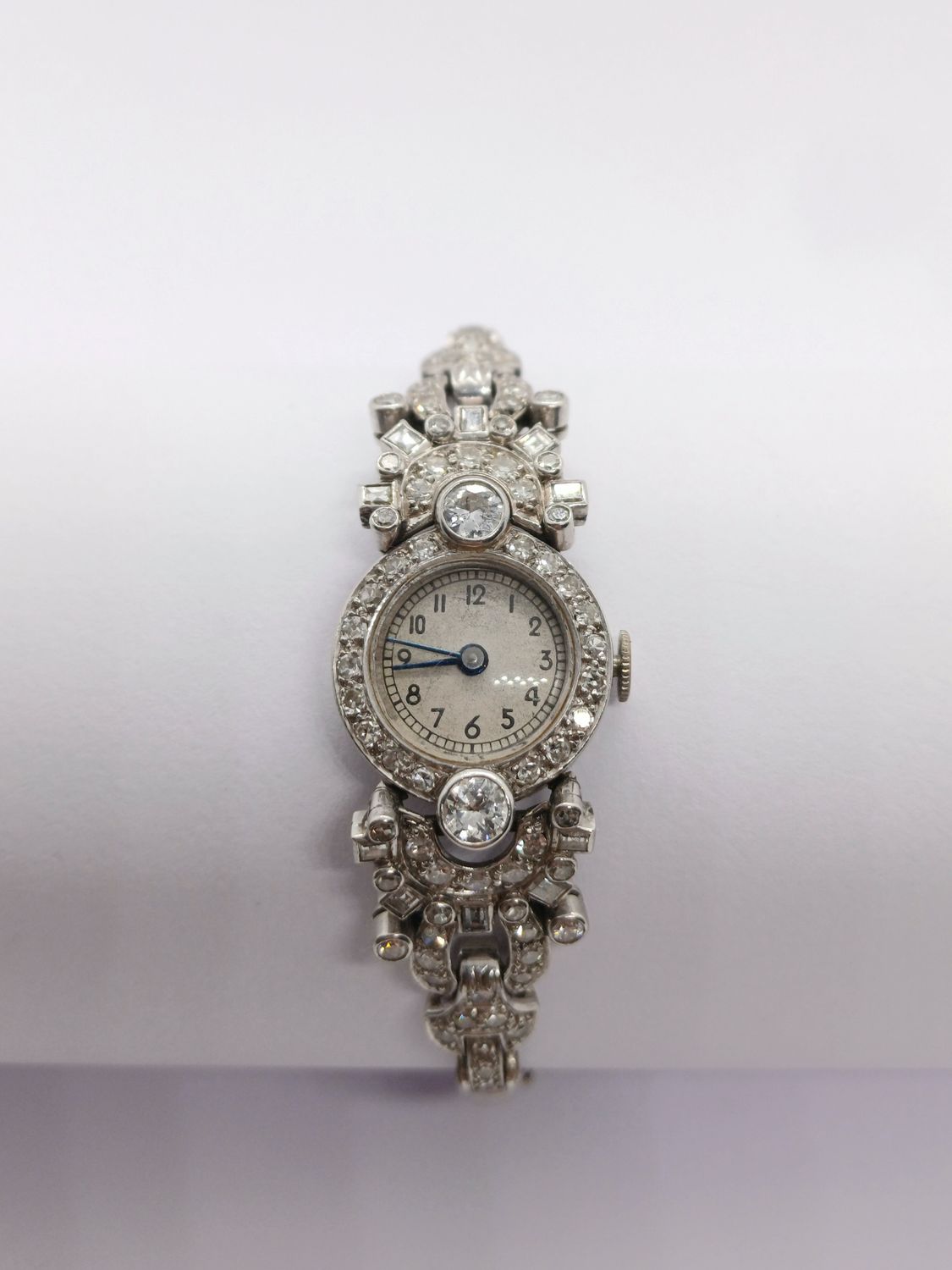 Antique Ladies Platinum & White Gold Diamond Set Cocktail Watch with mechanical movement. (Pre-owned)