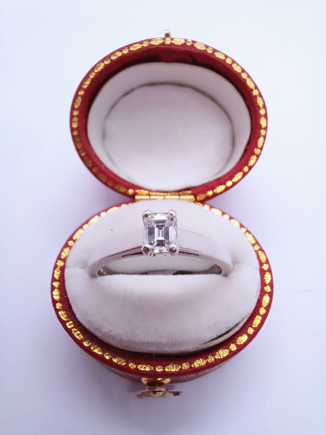 Platinum Emerald Cut Diamond Solitaire Ring  (Pre Owned)