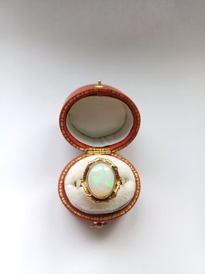 9ct Yellow Gold Antique Opal Statement Ring Victorian Style (Pre Owned)