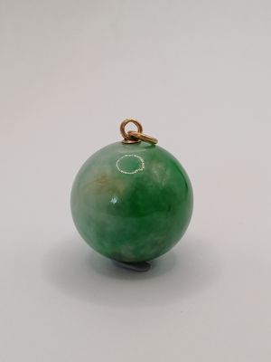 Vintage Green Jade Pendant 24mm Carved Sphere with 9ct Yellow (Pre Loved) Vintage Green Jade Pendant 24mm Carved Sphere with 9ct Yellow (Pre Loved)
