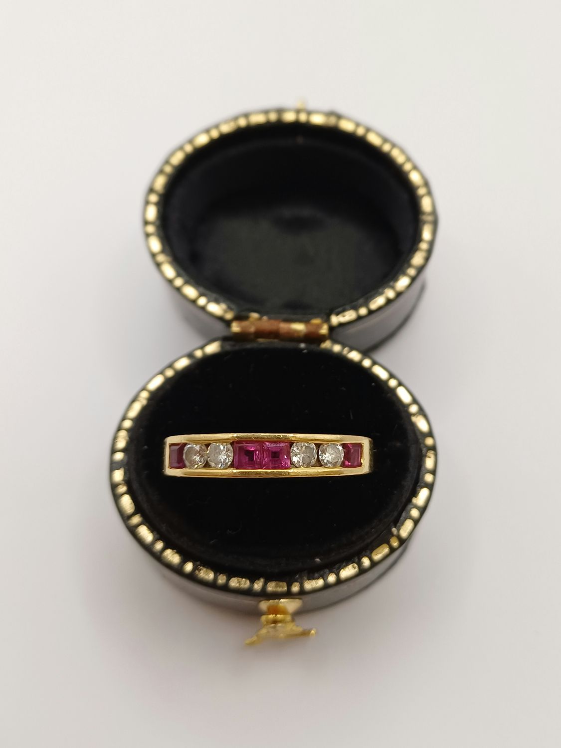 18ct Yellow Gold Ruby and Diamond ½ Eternity Ring (Pre loved)