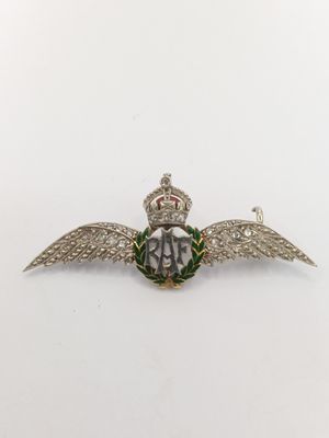 Platinum and 18ct Gold Antique RAF Sweetheart Brooch Diamond Enamel Platinum and 18ct Gold Antique RAF Sweetheart Brooch Diamond Enamel