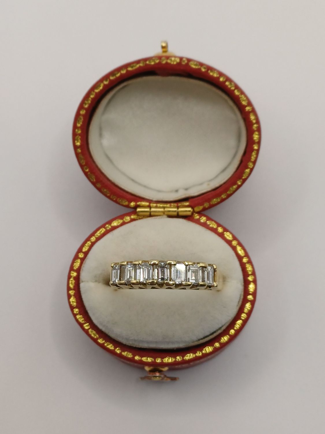 18 CT Yellow Gold Emerald Cut Diamond Half Eternity Ring (Pre Loved)