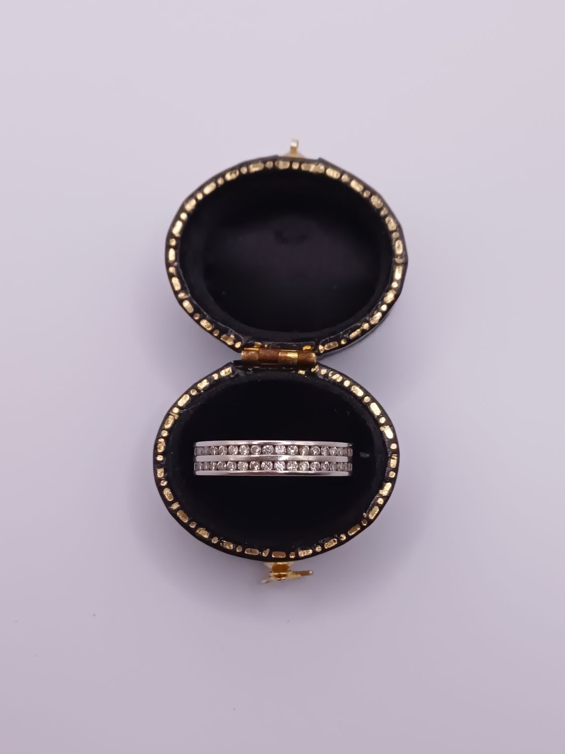 Platinum Diamond Double Row Full Eternity Ring Wedding Ring (Pre Owned) Platinum Diamond Double Row Full Eternity Ring Wedding Ring (Pre Owned)