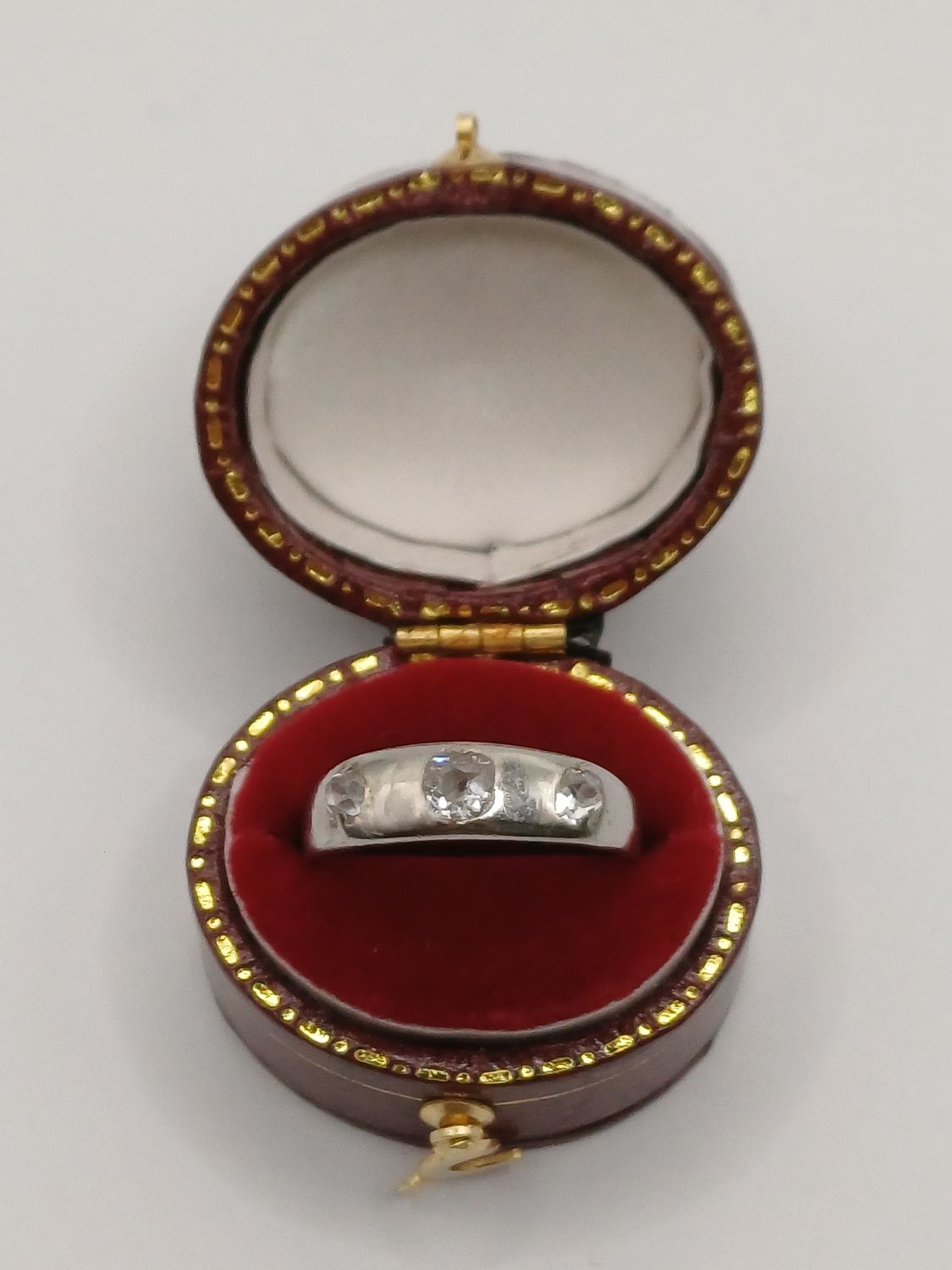 Antique 18CT White Gold Gypsy Ring Old Cushion Cut Diamond (Pre Owned) Antique 18CT White Gold Gypsy Ring Old Cushion Cut Diamond (Pre Owned)