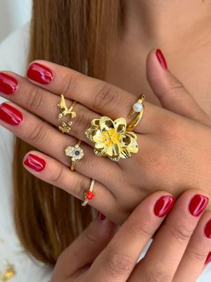 Anillos justables / chapa de oro