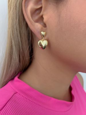 Aretes corazón colgante