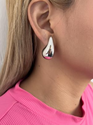 Aretes gota plateada 