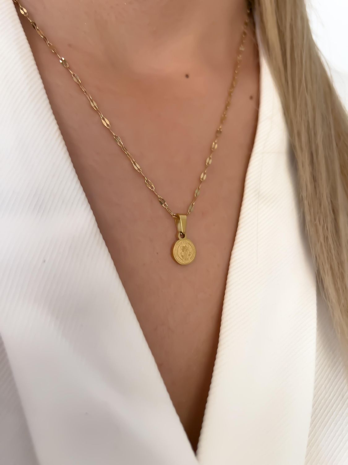 Cadena con medalla mini San Benito 