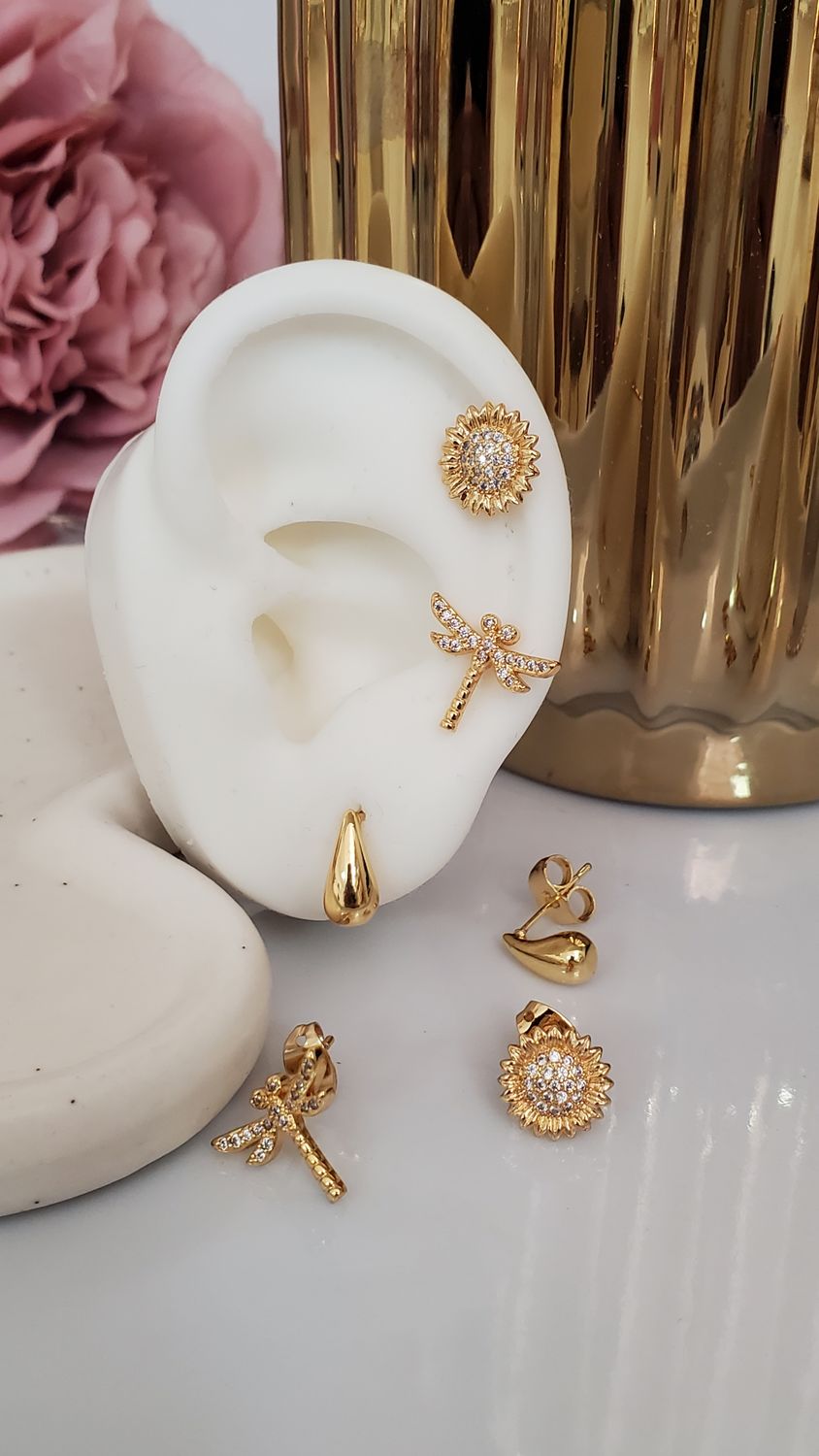 Broqueles broche mariposita 