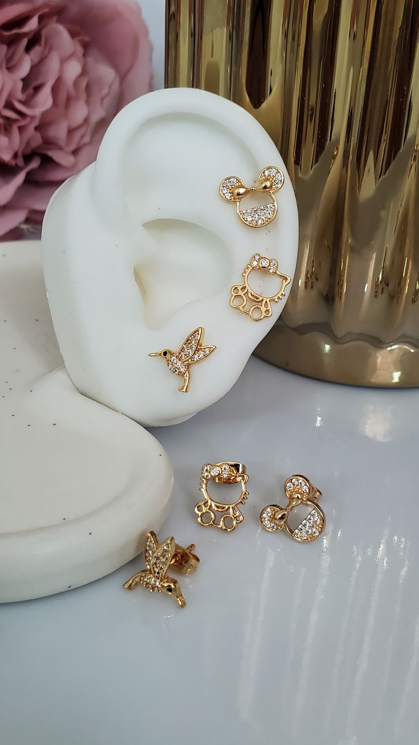 Broqueles broche mariposita 