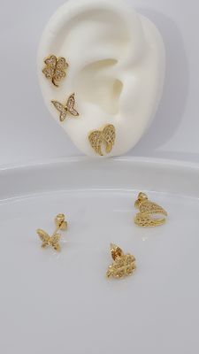 Broqueles broche mariposita 