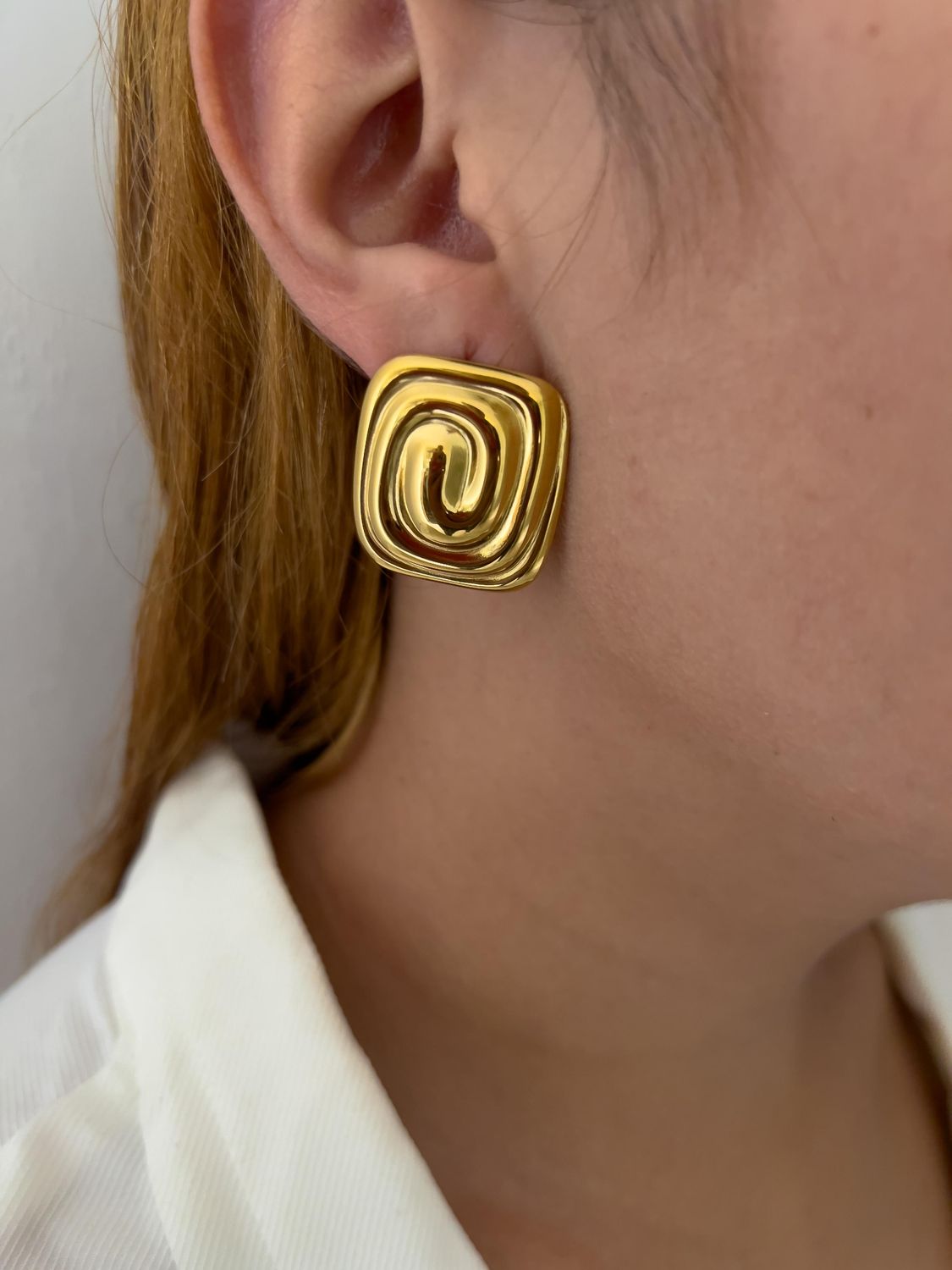 Aretes cuadro textura / acero inoxidable 