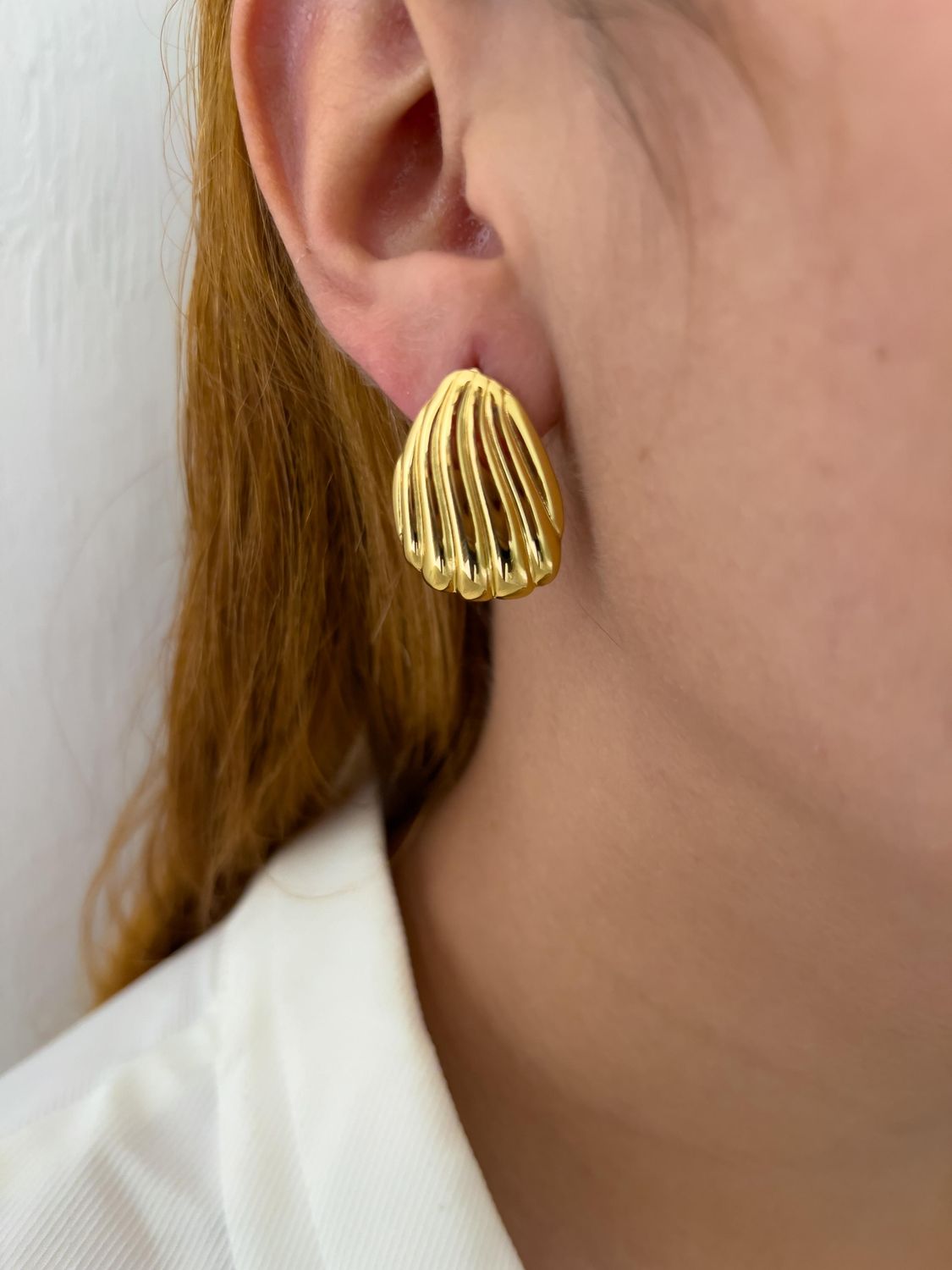 Aretes de concha / acero inoxidable 