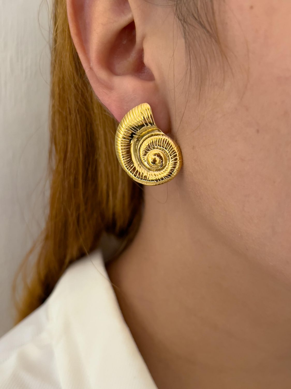 Arracadas caracol grande / acero inoxidable 