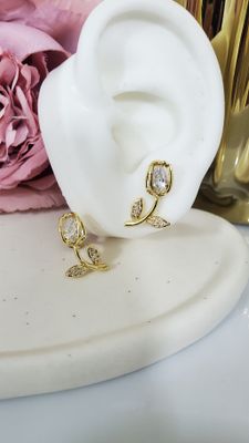 Broqueles de tulipan/ chapa de oro 
