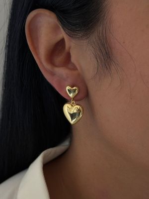 Aretes corazón colgante